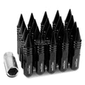M12x1.5 107mm Tall 20mm Od Black Aluminum Jdm Spiked Cap Lug