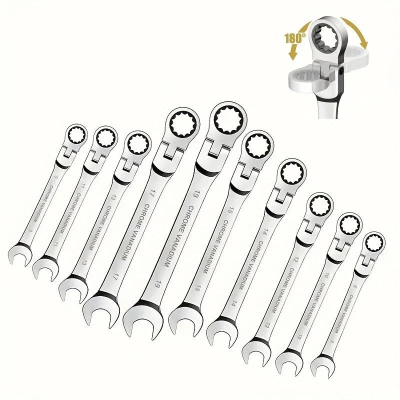 Activities Ratcheting Wrench Metric Flexible Head Spanner Car Bicycle