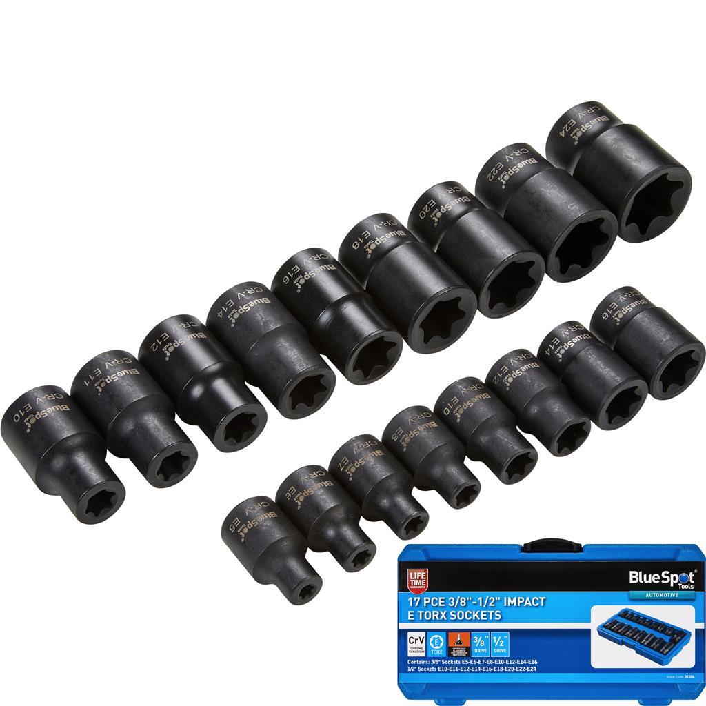 Bluespot Impact E Torx Socket Sockets Set E5 - E24 | Built Supply Co