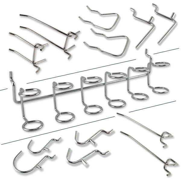 50pc Peg Board Hook Tool Organizer Assortment Set