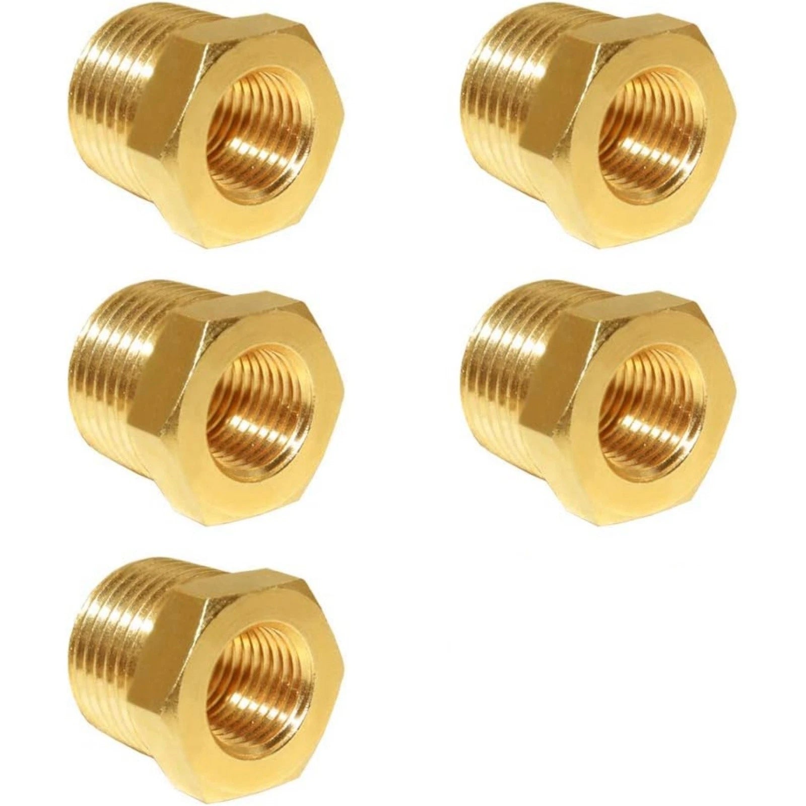Brass Hex Bushing 1/2" Npt Male To 1/4" Npt Female Reducer Pipe