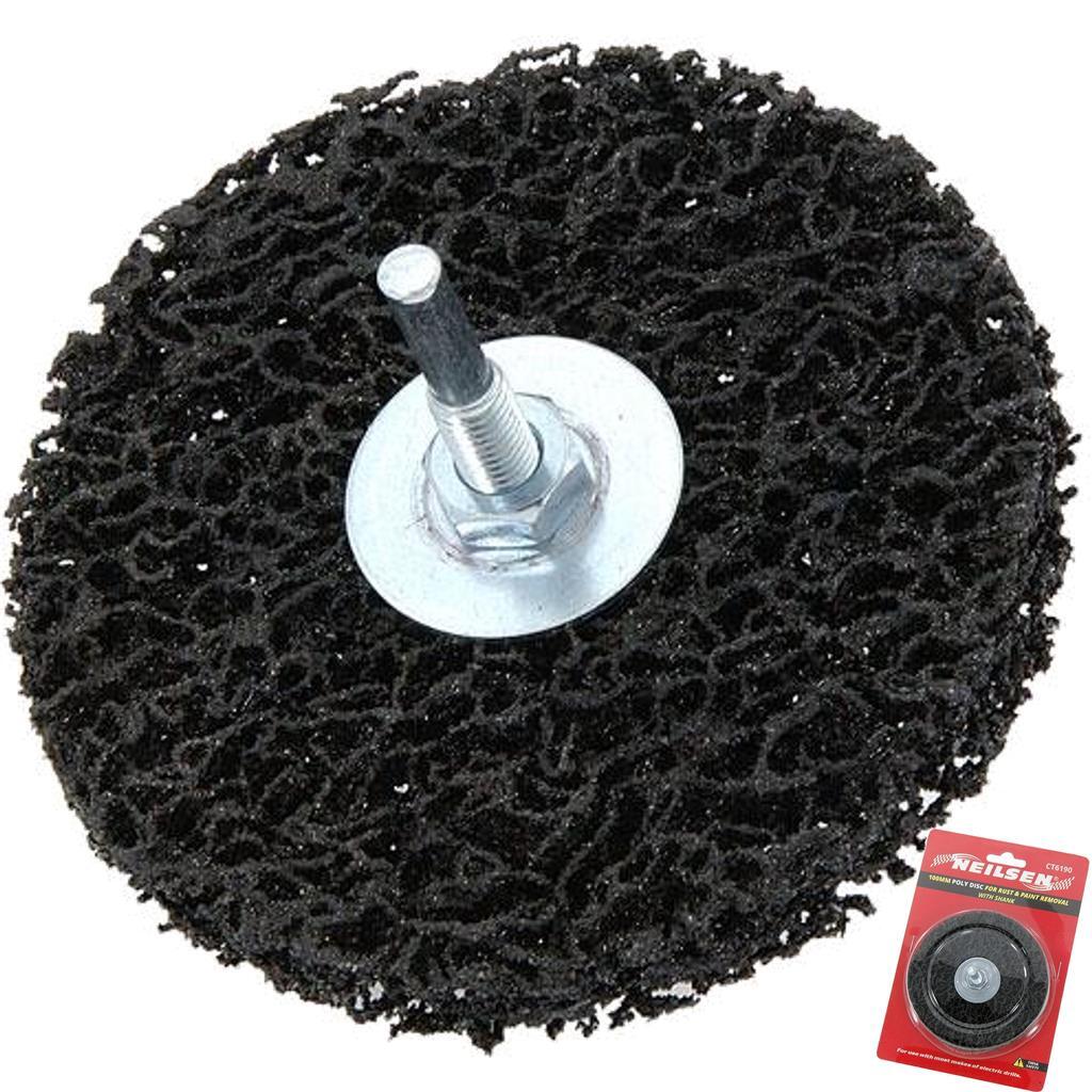 Neilsen Grinding Discs Drill Paint & Rust Remover Disc 100mm 4" With ShankOpens 