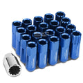 Aluminum Blue 16 Lug+4 Lock Nuts+adapter M12x1.25 20mm Od/60mm Tall