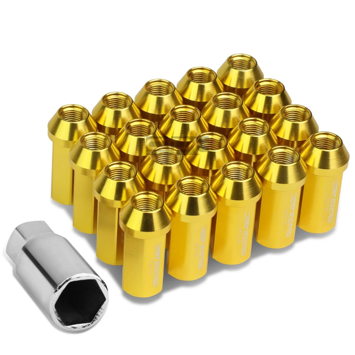 Closed End M12x1.25 50mm Tall 25mm Od Gold Aluminum Jdm Lug