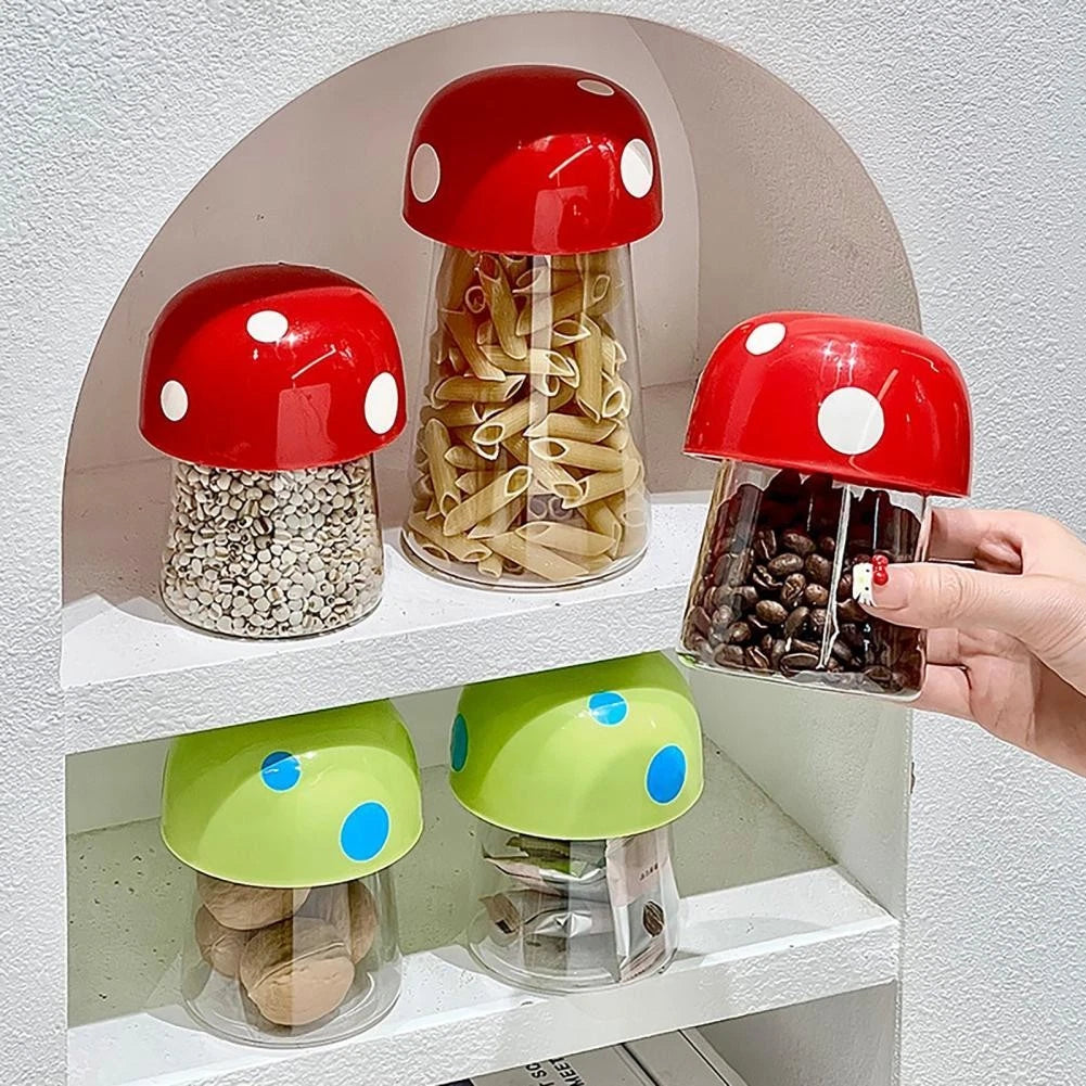 Mushroom Shaped Plastic Jar For Storing For Coffee Beans Grains Tea