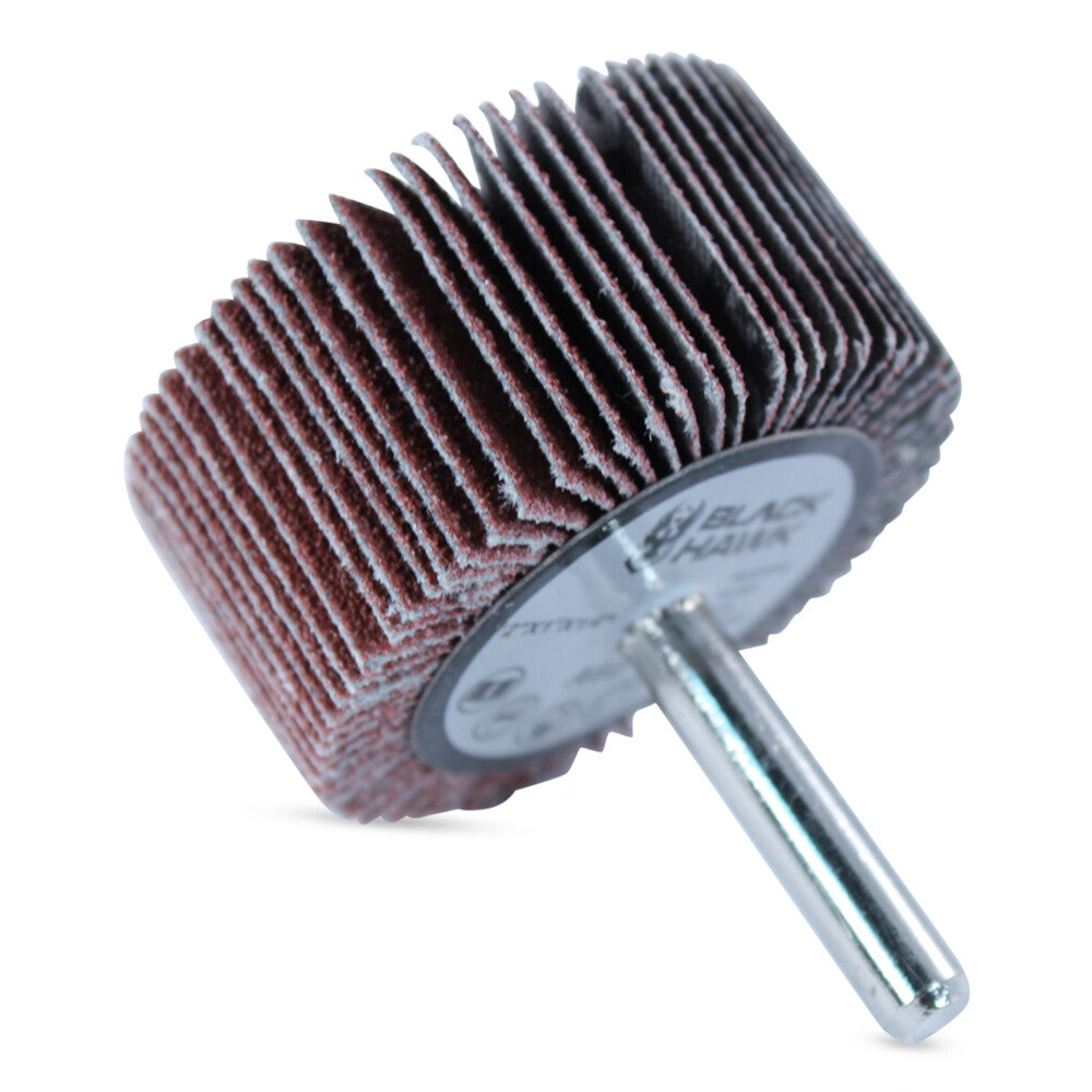 2" x 1" x 1/4" Shank Mounted Flap Wheels - A/O 60 Grit Sanding Wheel