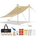 VILLEY 8x7FT Pop Up Beach Tent Sun Shelter UPF50+ Ground Pegs and Stability Pole