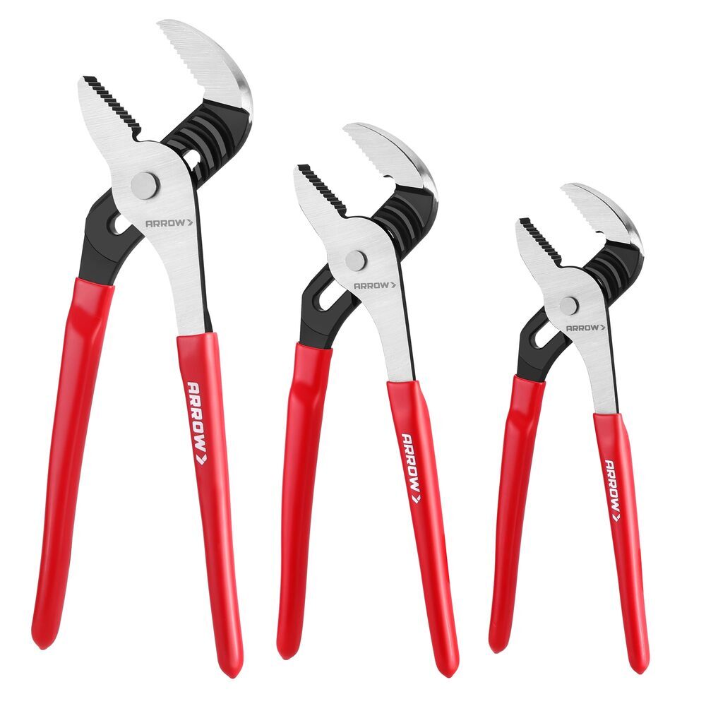 ARROW 3-Piece Groove Joint Plier Sets 8" 10" 12" Adjustable Water Pump