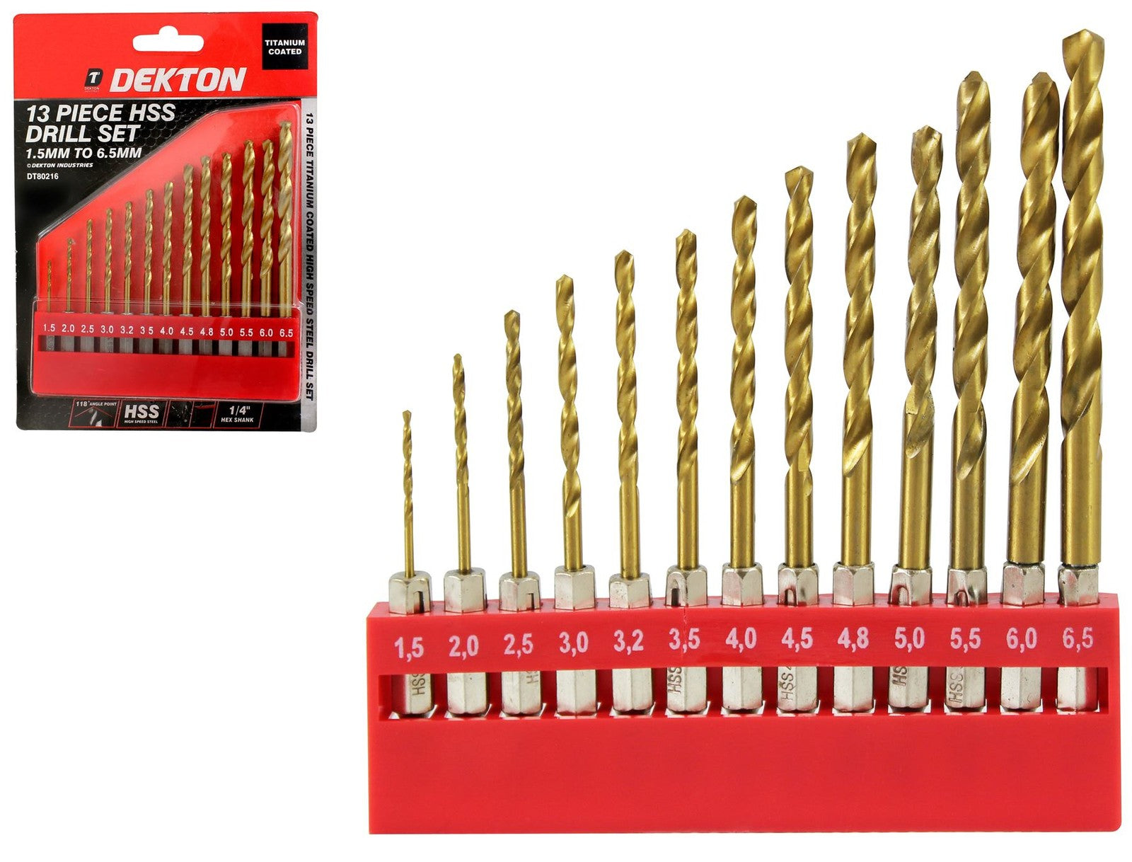 Dekton 13pc HSS Drill Metal Bits Set by Dekton