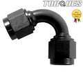 AN -8 (AN8 -08 JIC) 120 Degree Female to Female Adapter In Black