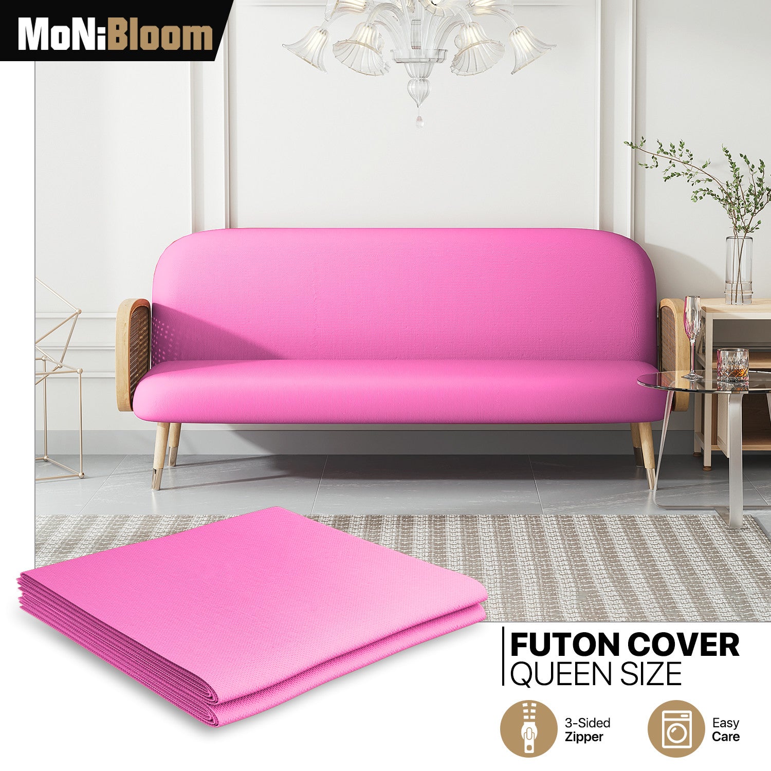 Deep Pink Twin Size Futon Cover Protector