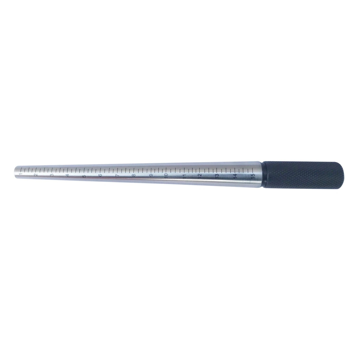 13" Ring Mandrel Steel Grooved 1-16 With Black Knurling Handle -