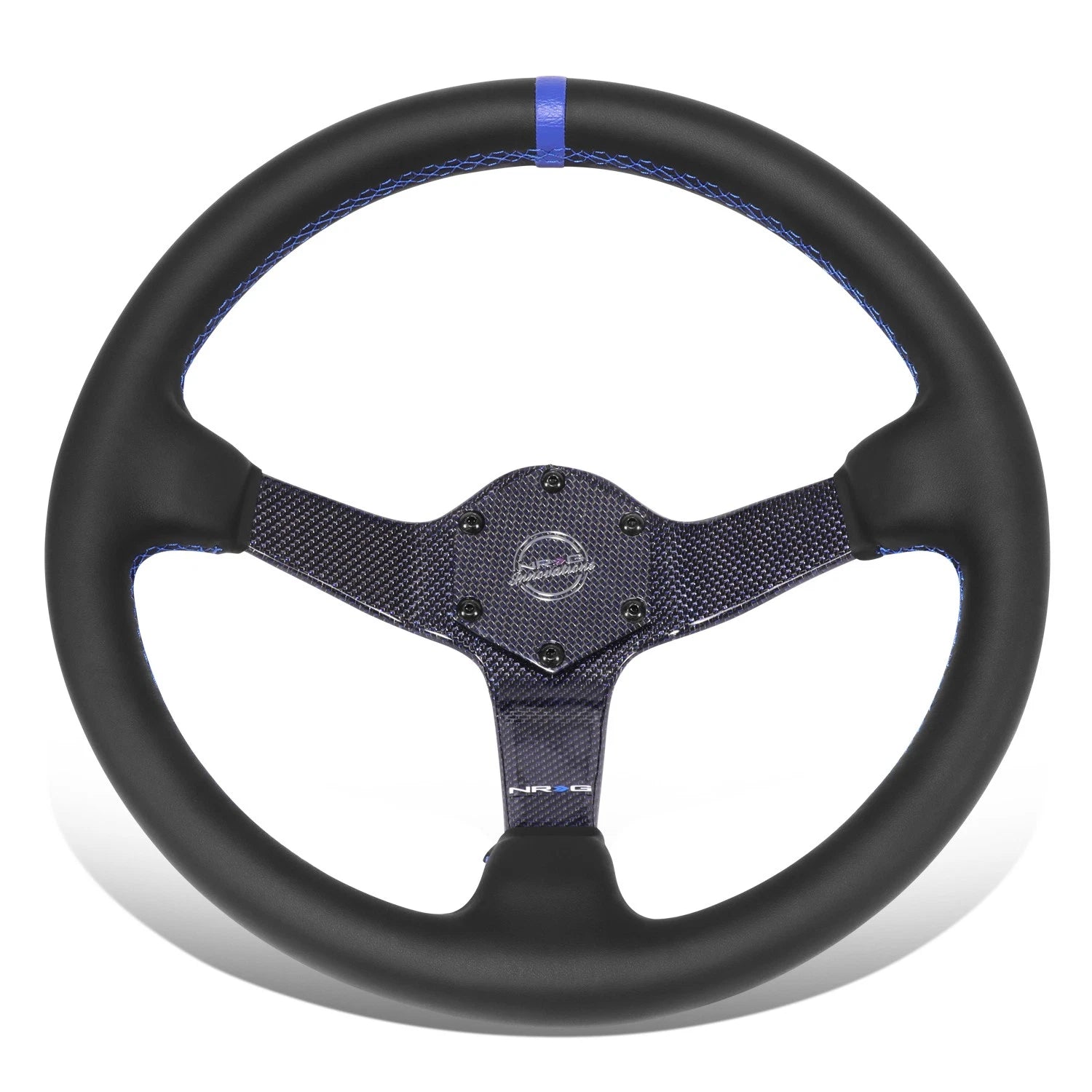 350mm 3" Dish Wheel Nrg 3-spoke Blue Carbon Fiber | Built Supply Co