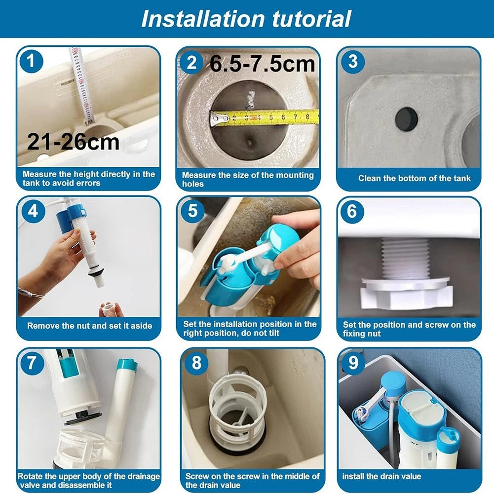 Toilet Tank Parts Replacement Kit Seamless Installation User-friendly