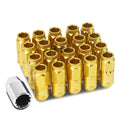 Aluminum Gold 16 Lug+4 Lock Nuts+adapter M12x1.5 21mm Od/50mm Tall