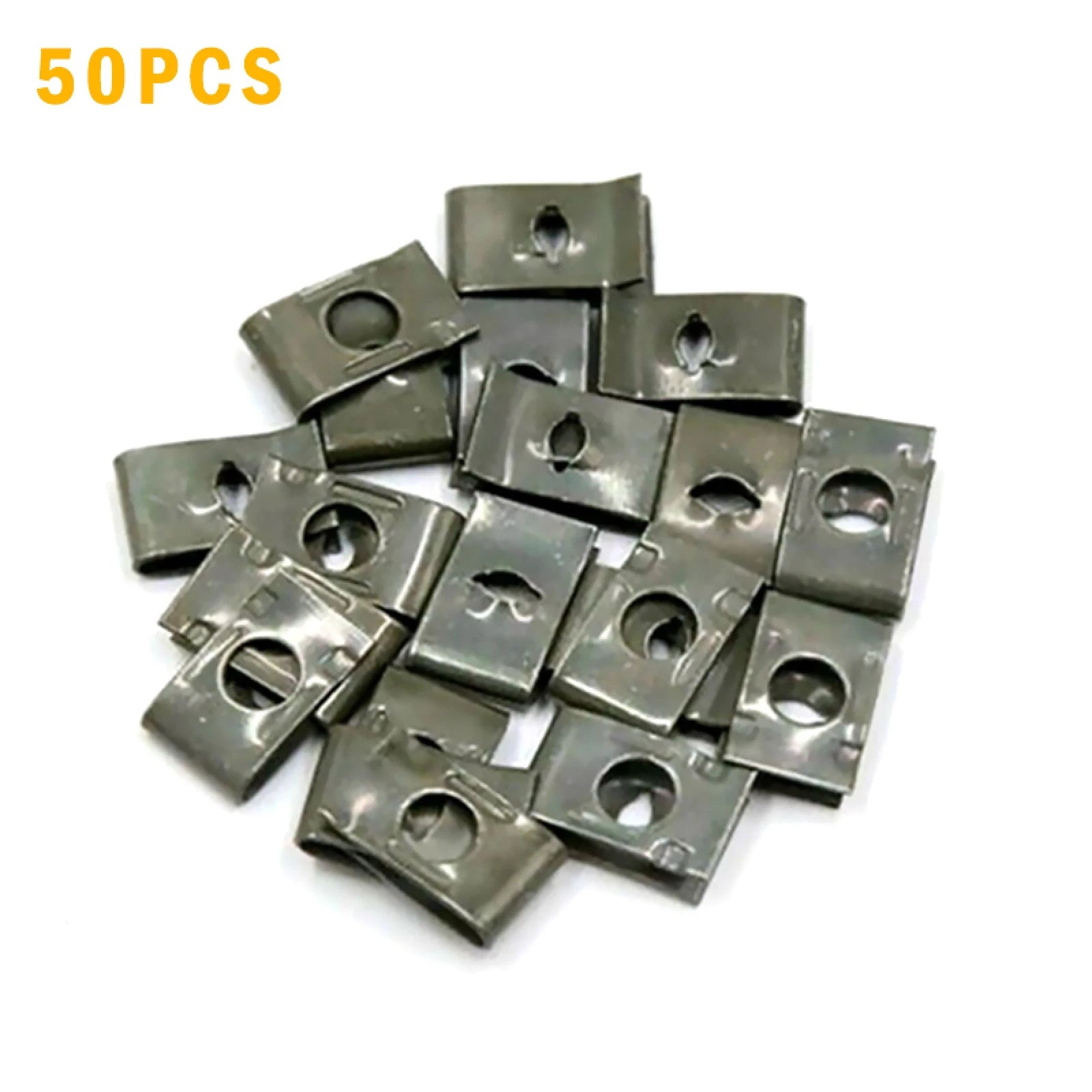 50pack U-type Car Speed Fastener Clips Self Tapping Screw U-nuts
