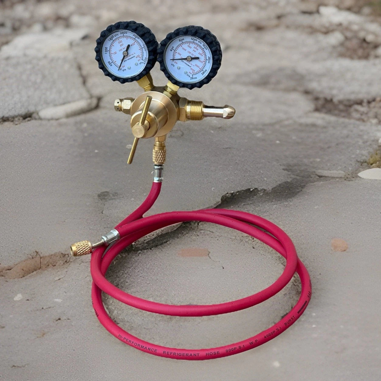 Nitrogen Dual Gas Regulator 0-600PSI Hvac Purging Pressure Charge