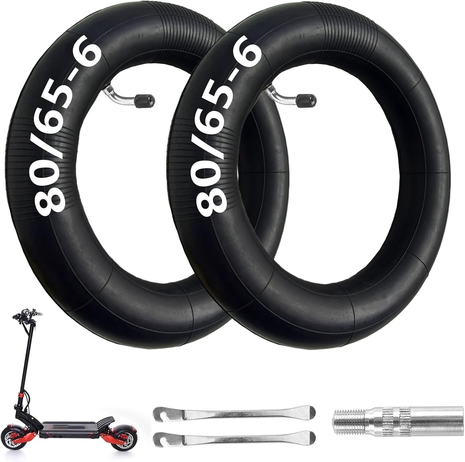 80/65-6 Scooter Inner Tube, 255x80 10x2.5 Inner Tube, 10 Inch Tire