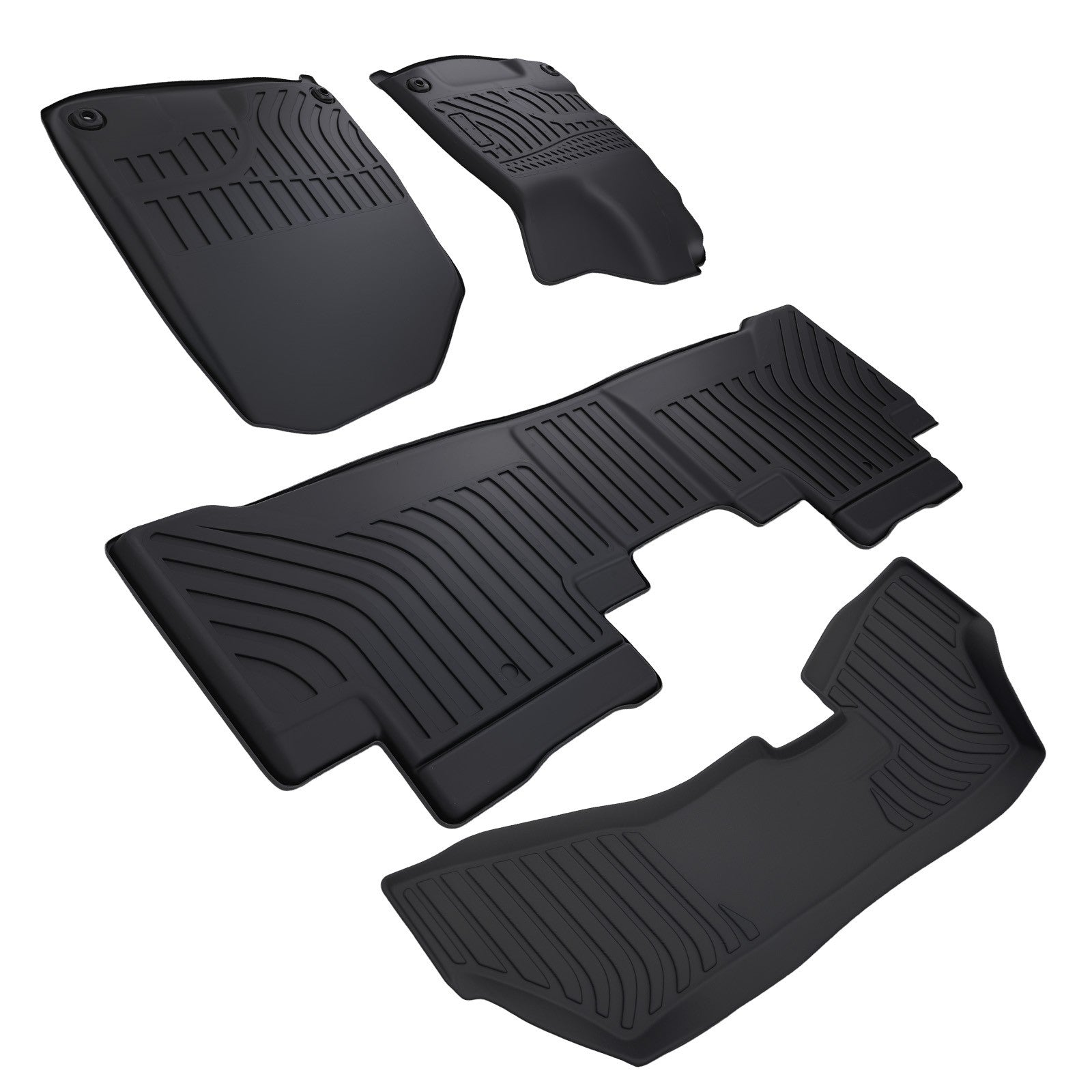Floor Mats for Acura MDX 2014-2020 7 Seater Black TPE All-Weather
