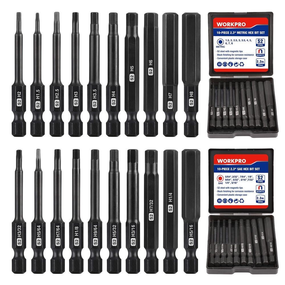 WORKPRO 20pcs Hex Head Allen Wrench Set by WORKPRO