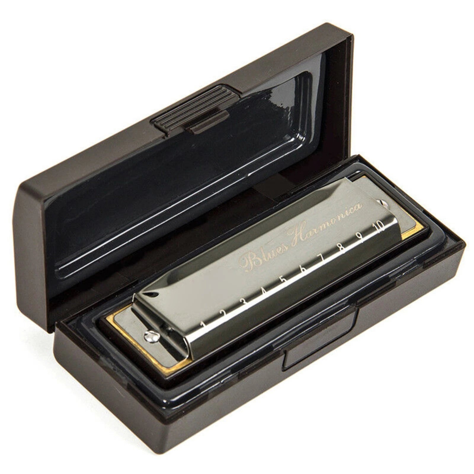 Qimei Blues Deluxe 10-hole Harmonica In The Key Of C With Case Gift