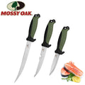 Mossy Oak Fishing Knife Sets 3PC Stainless Steel Filet Knife w/Protective Sheath