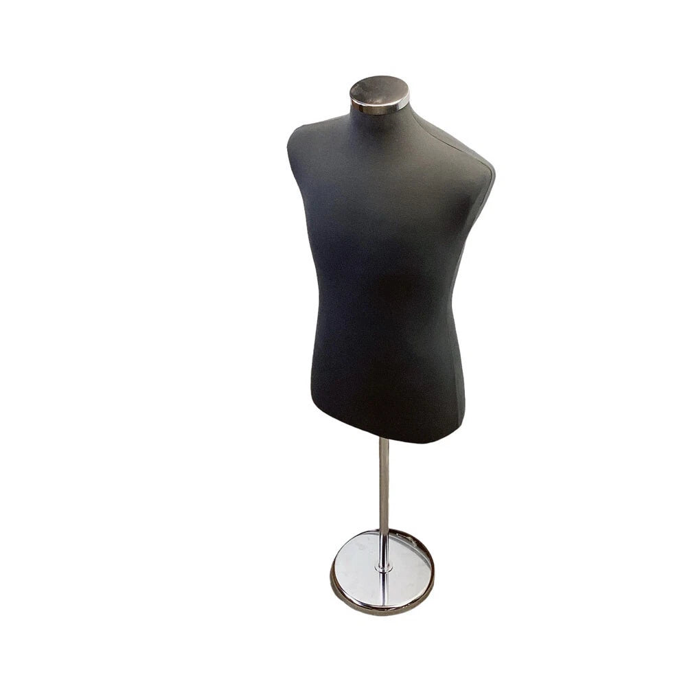 Black Coat Form & Neckblock Mannequin W/ Metal Stand, Adjustable