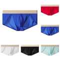 Seamless Ice Silk Underwears For Men Low Waist U Raised Bag Briefs