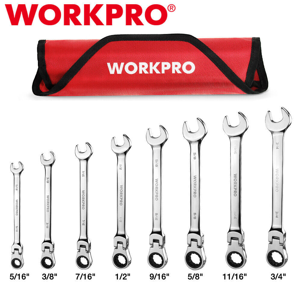 WORKPRO 8PC SAE Ratcheting Wrench Set by WORKPRO