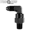 AN -3 (AN3 AN 03) to 1/8" NPT 90 Degree FORGED Swivel Adapter In Black