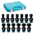 Duratech 1/2" Dr Swivel Socket Set Shallow Universal Impact Metric