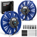 2x 7" 12 Volt Blue Slim Electric Racing Radiator Fan