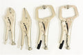 4pc Mini Vise Locking C-Clamp Grip Pliers Set
