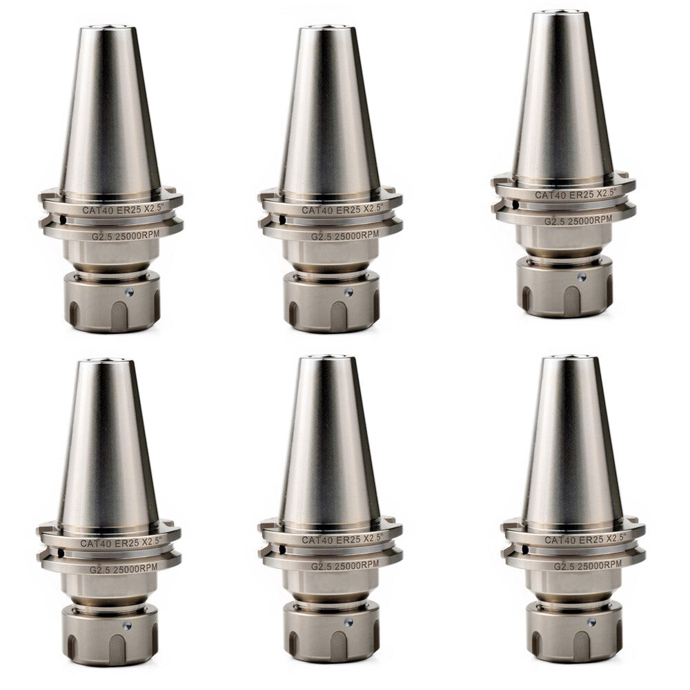 6pcs Precision 5/8-11 CAT40 Er25 2.5" Collet Chuck Tool Holder CNC