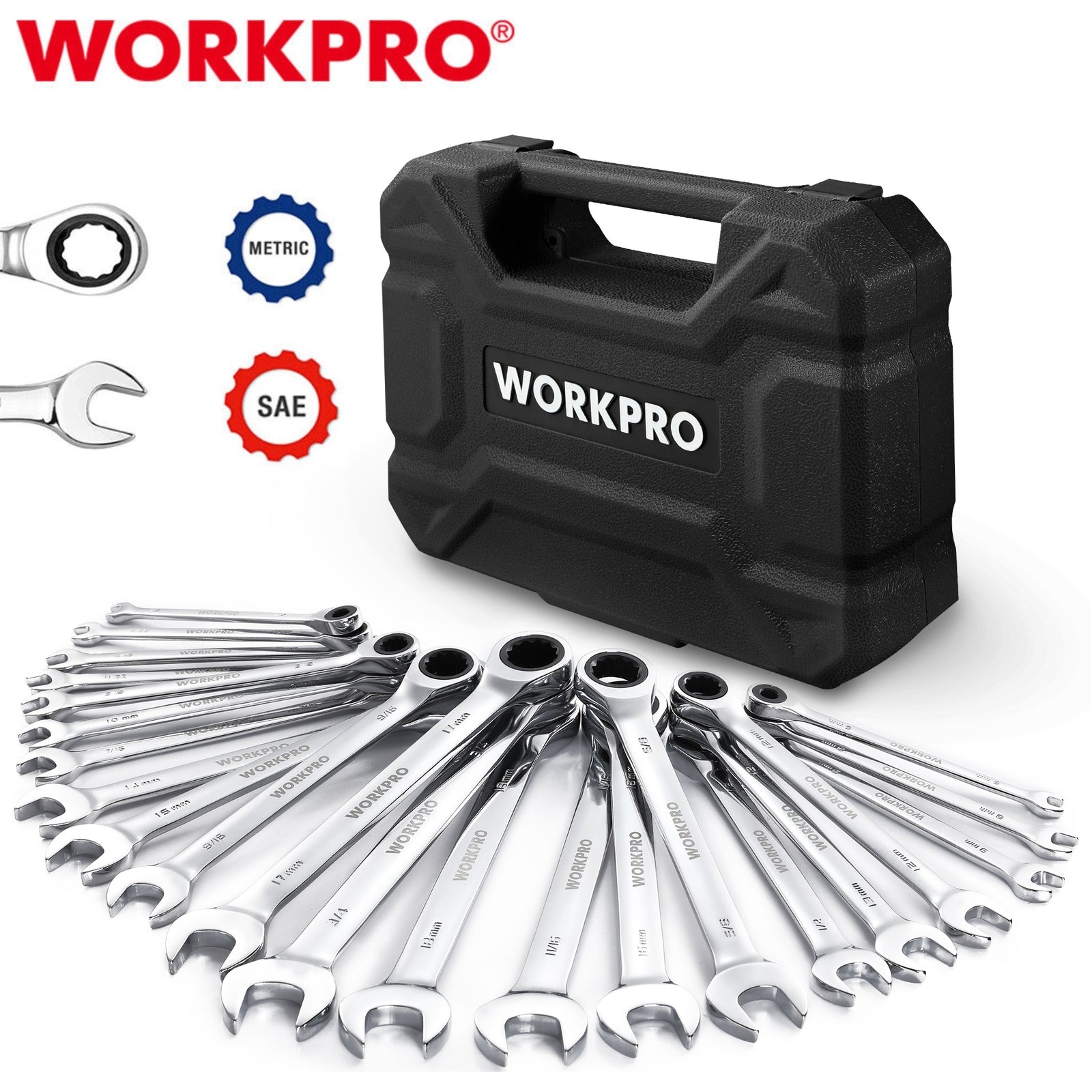 WORKPRO Ratcheting Combination Wrench Set by WORKPRO