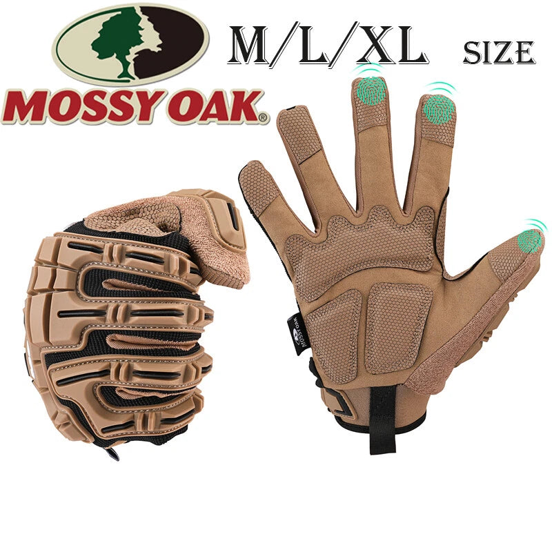 Mossy Oak Rubber Guard Tactical Gloves Touch Screen Airsoft Army