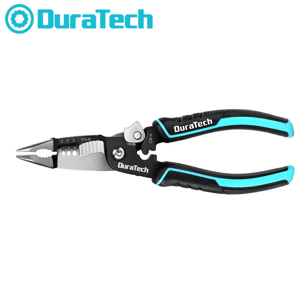 Duratech 5-in-1 Wire Stripper Tools Needle Nose Plier 8-in Wire