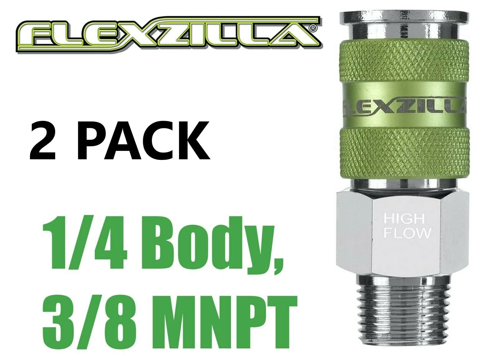 2 Legacy Flexzilla Pro High Flow Air Hose Quick Coupler's 3/8" Mnpt