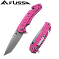 Flissa Folding Pocket Knife Tactical Knife Liner Lock Tanto Blades