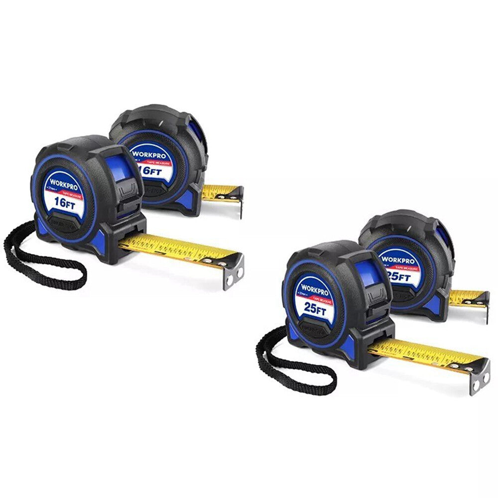WORKPRO 2PC16 FT/25 FT Tape Measure Heavy Duty Double Retract