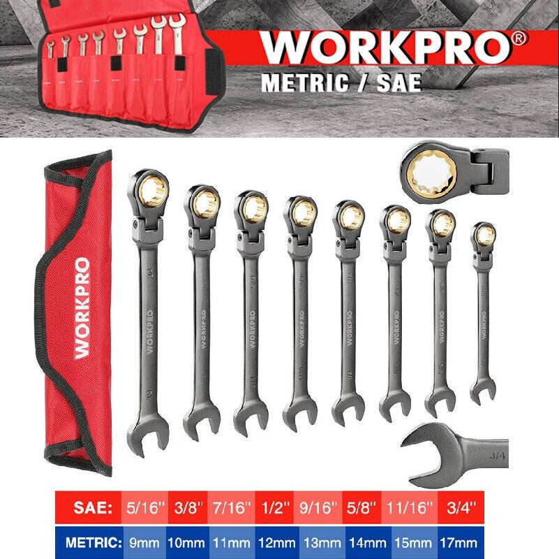 WORKPRO 8PC/16PC Ratcheting Wrench Set by WORKPRO