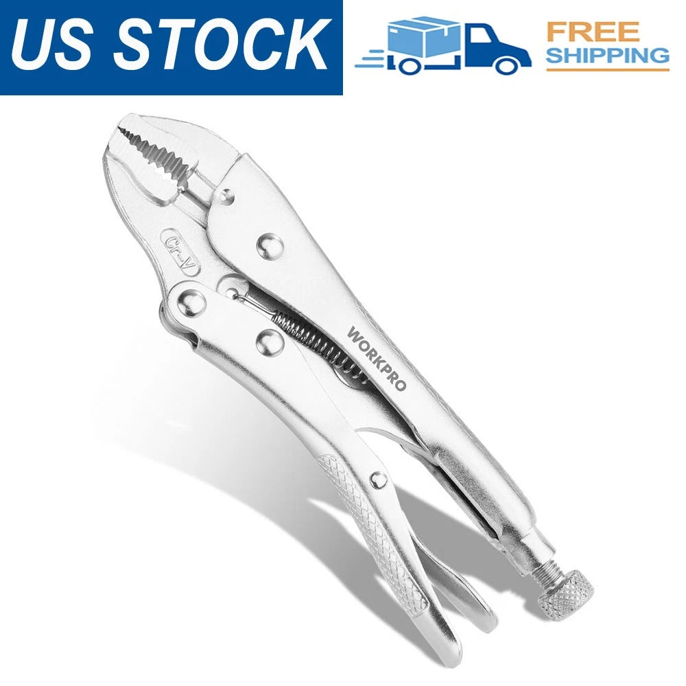 Workpro 7'' Locking Plier Curved Jaw Adjustable Vice Grip Plier With