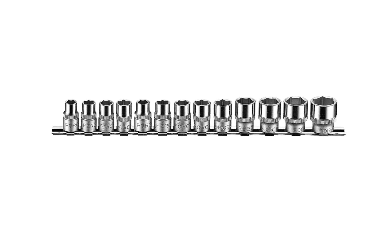 Force 3/8" Dr. 6pt Imperial SAE 1/4"-7/8" Frank Socket 13pc Set