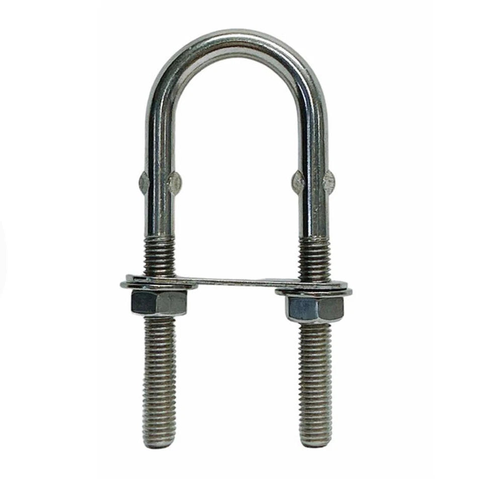 Stainless Steel T304 Tie Down U Bolt, 6" Length With Washers And Nuts