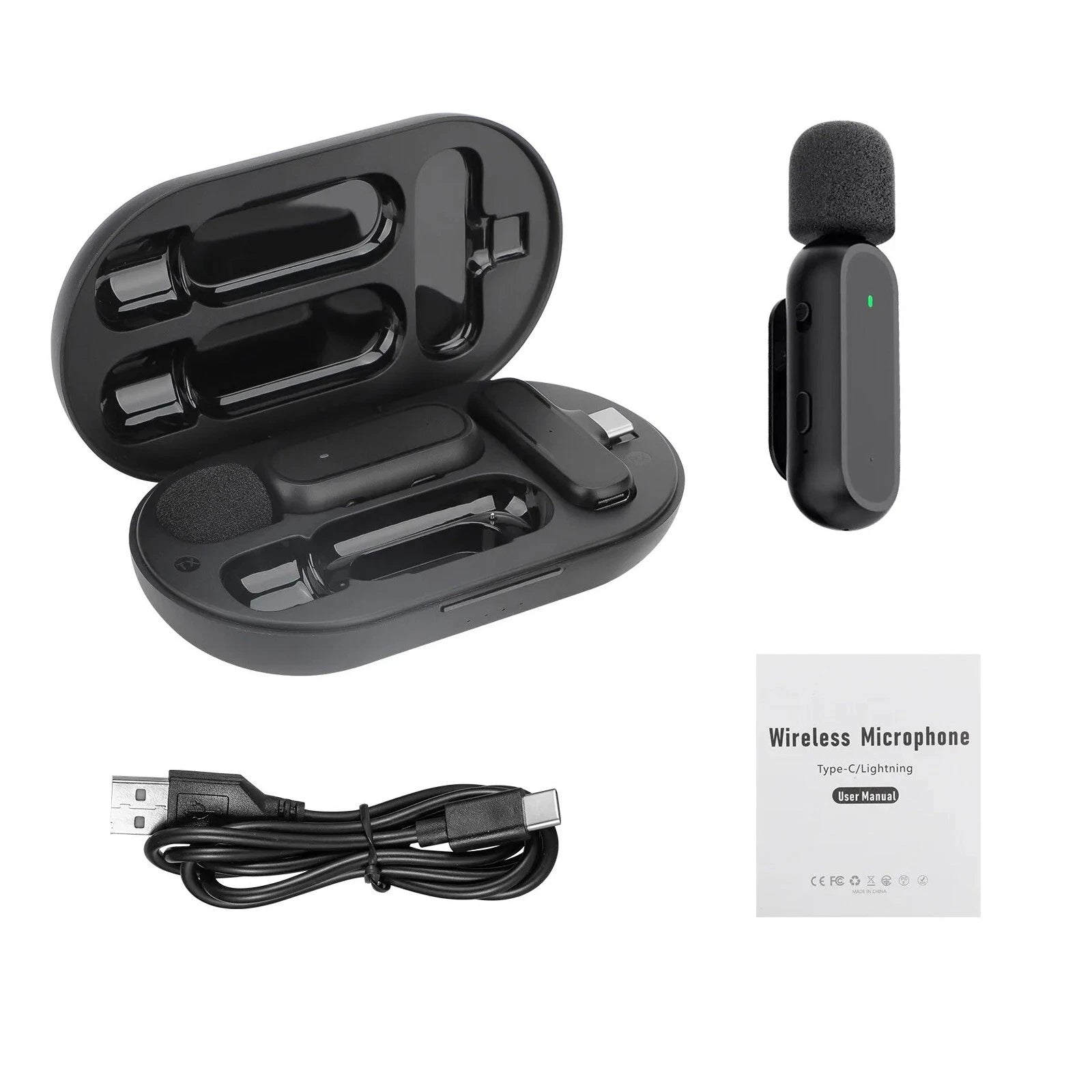 Wireless Microphone Audio Video Recording Mic For Iphone 15 For