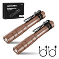 WORKPRO 2PCS Rechargeable LED Pen Light Ultra-Compact Flashlight Mini