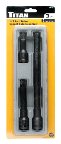 Titan 3-Piece 1/2-Inch Drive Impact Extension Bar Set by Titan