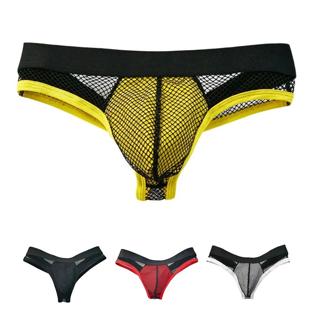 Mens Breathable Mesh Underwear Thong Pouch Underpant Lightweight