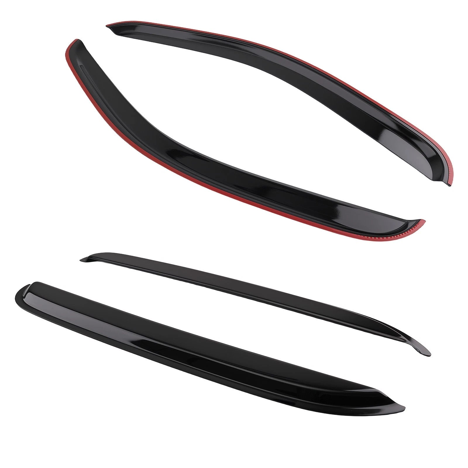 Front Rear Window Visor for GMC Yukon 2007-2014 Outside Mount Black 4Pcs