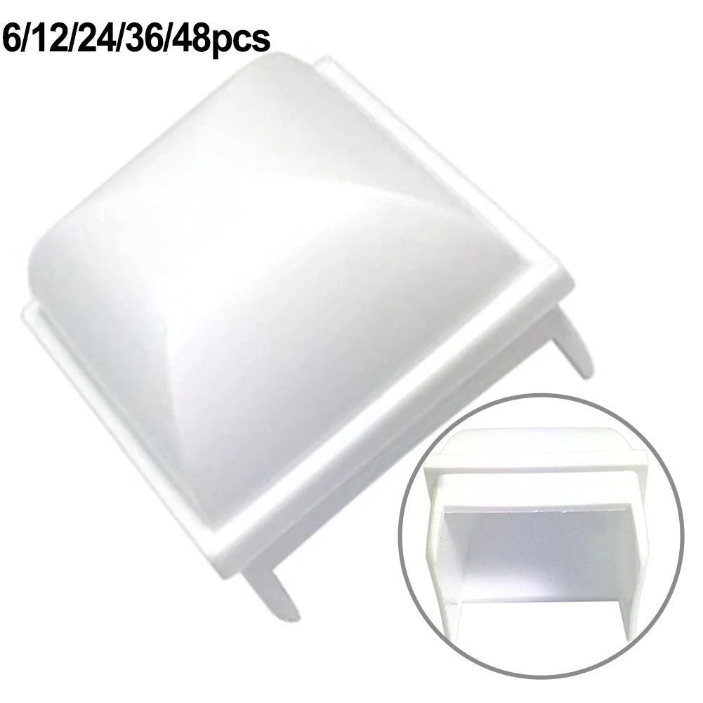 Set Of White Pp Pool Fence Post Covers For 1 5 Inch Square Above